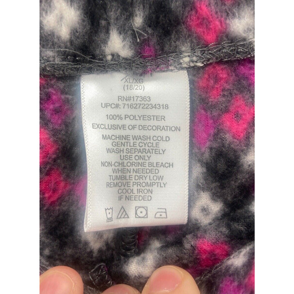 Anne Klein Pajamas Women’s Sz XL Black Pink Long Sleeve Pants Buttondown - Picture 7 of 16